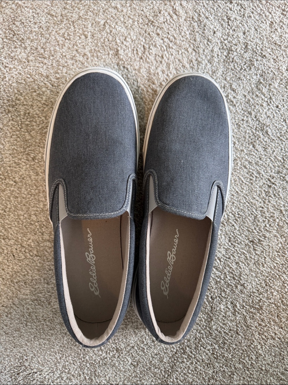 Eddie Bauer Men’s Gray Canvas Slip-On Loafers